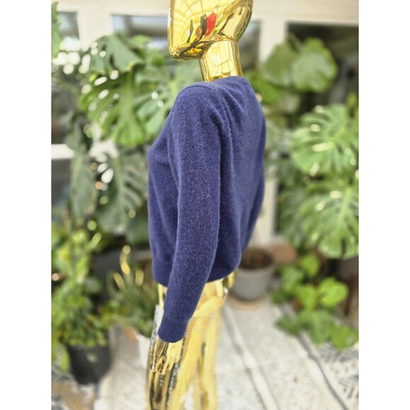 Quince Cashmere Sweater Womens Large Navy Blue V-Neck - Picture 3 of 6